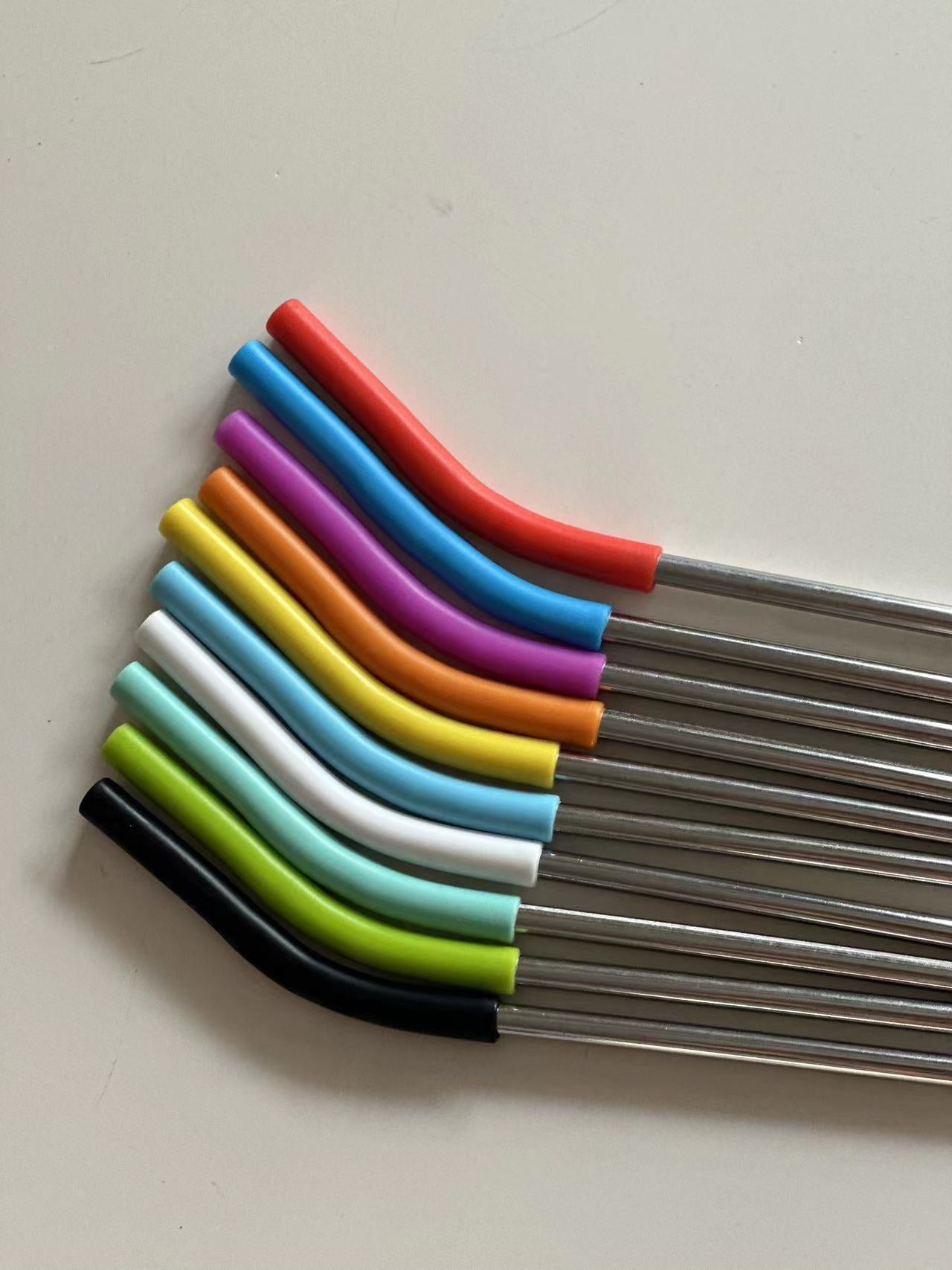 Wholesale Silicone Small Curved Straw Sleeves